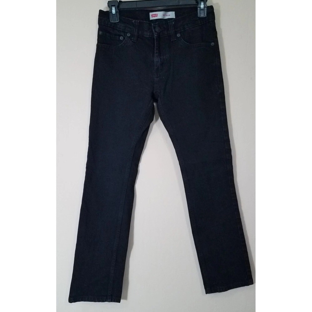 Levi's 511 Slim Jeans Boys‎ Size 14 Reg 27x27 Black Wash Denim Pants